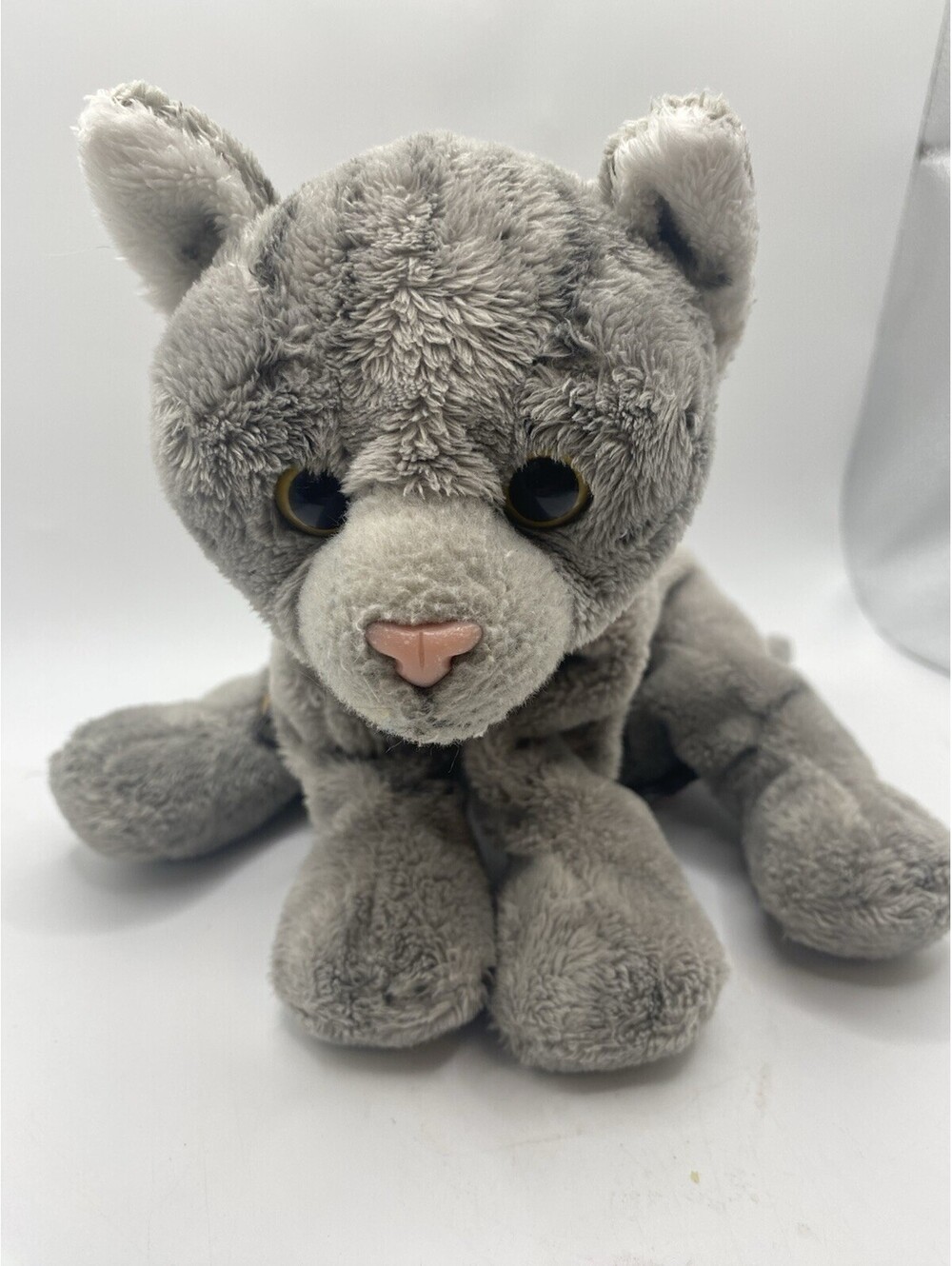 FAO SCHWARZ GREY GRAY TABBY CAT PLUSH 10"